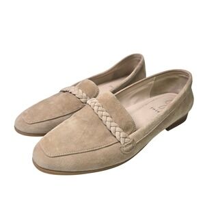 Joie Braided Suede Loafers Beige Flat Shoes Women's Size 10